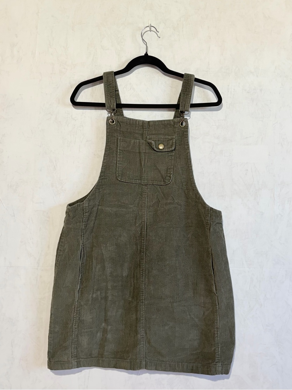 JOLT Women’s Corduroy Overall Dress 100% Cotton Size Large, Green